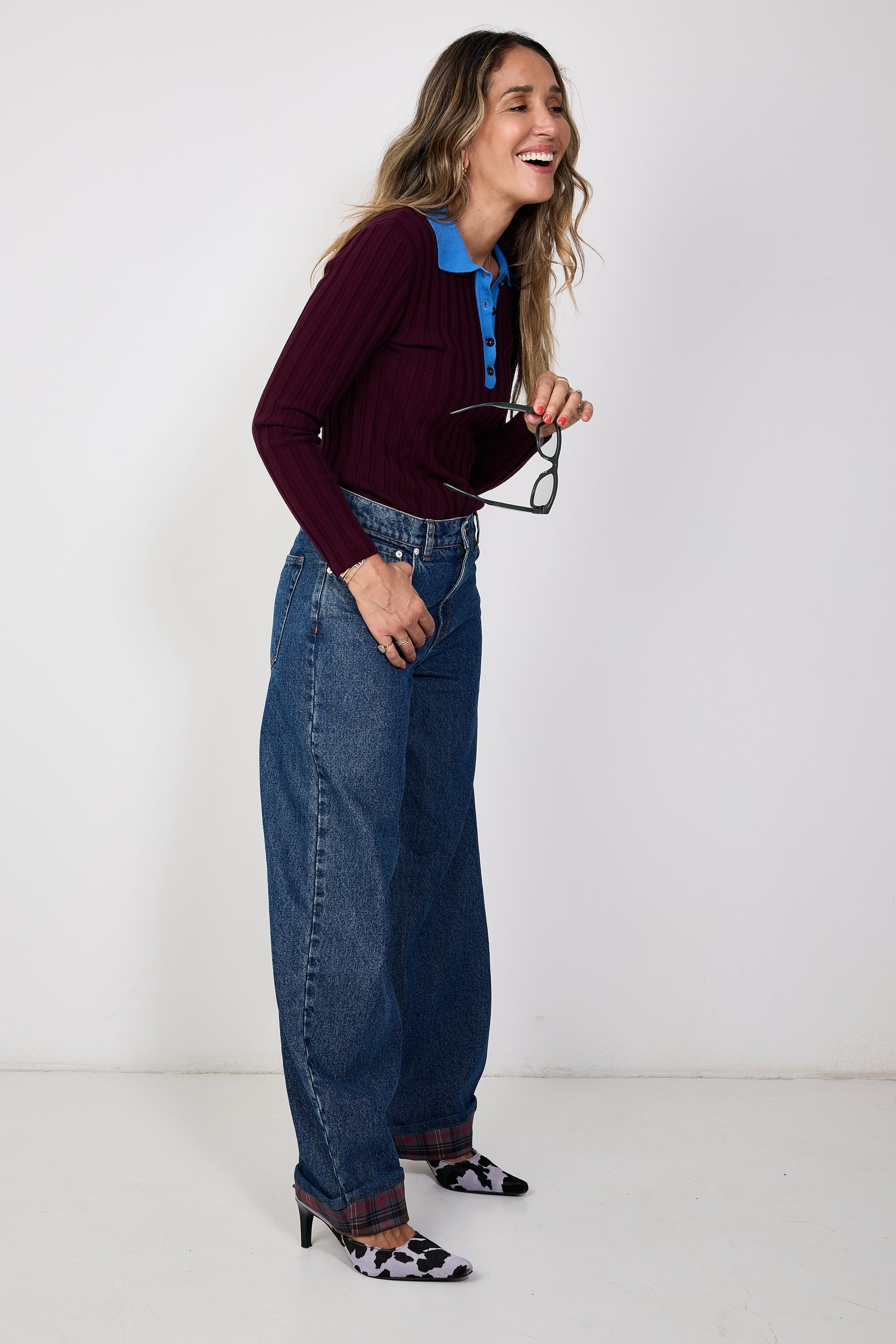Lemonie polo aubergine blue