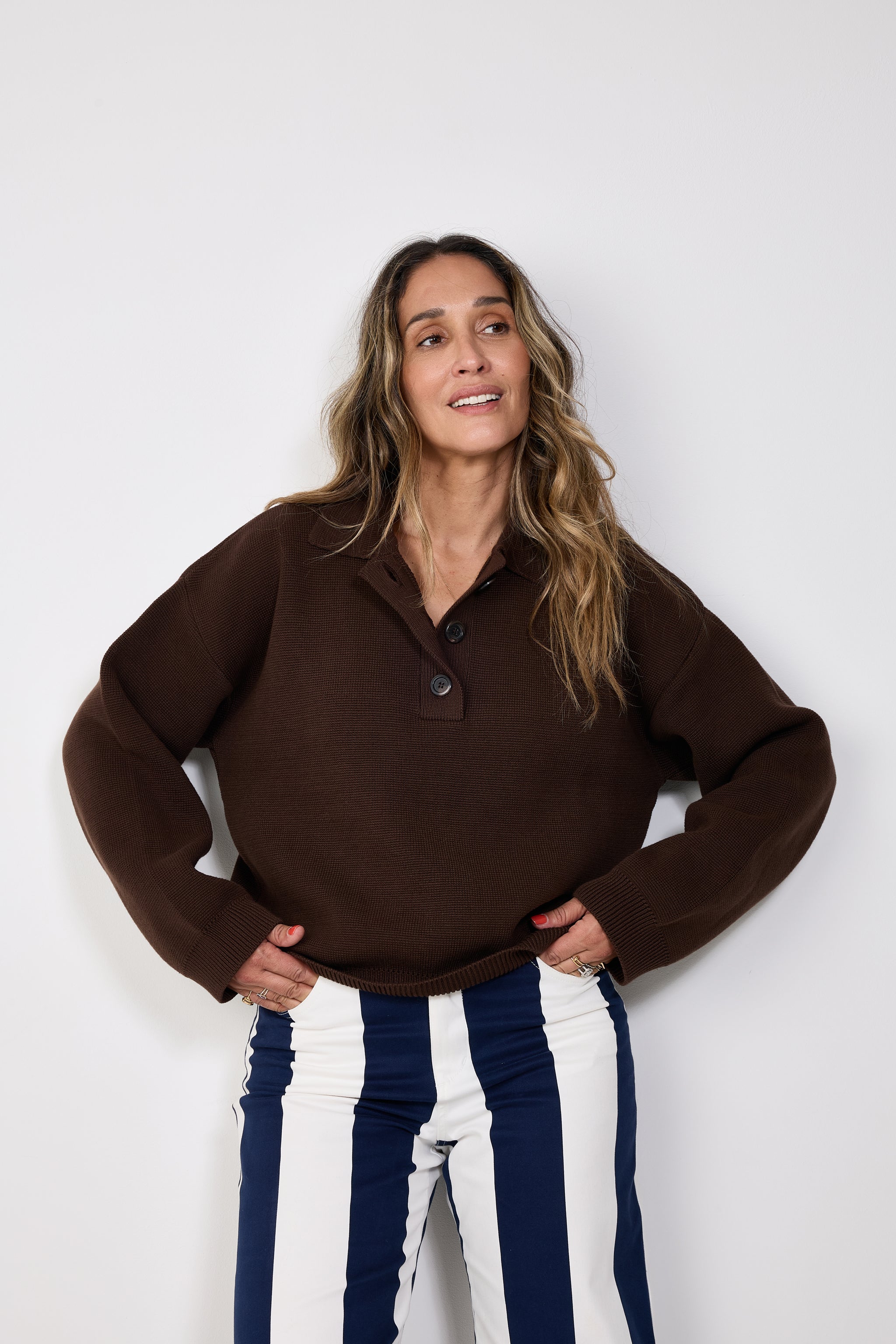 Coco polo knit brown