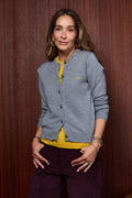 GILDA CARDIGAN GREY MELANGE YELLOW