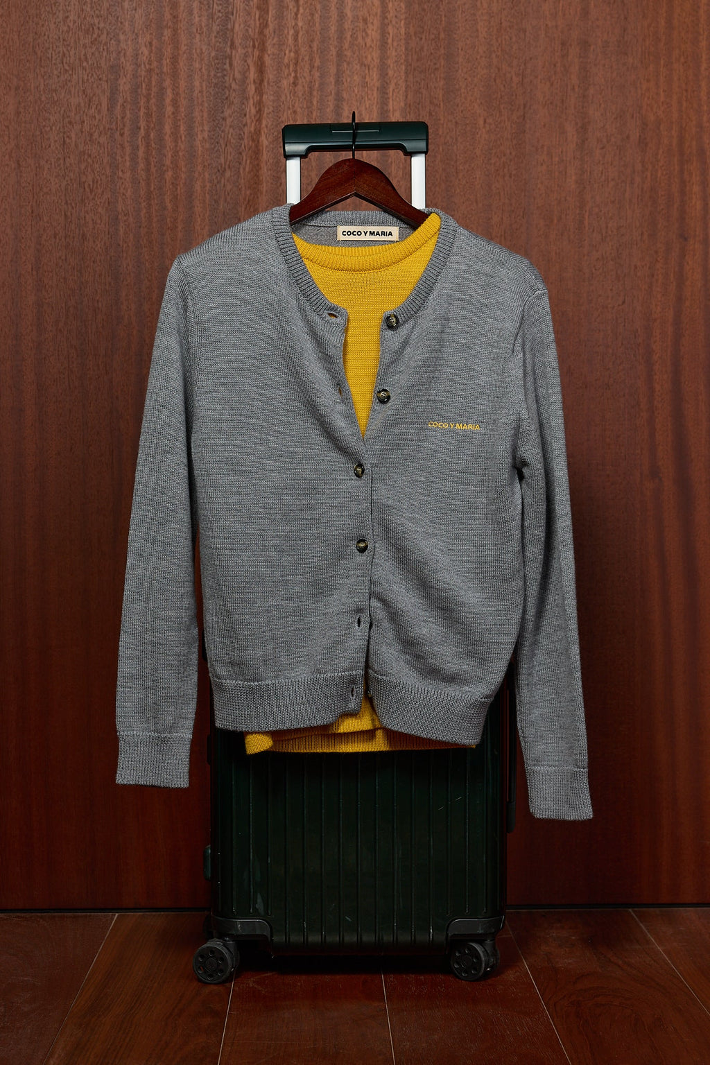 GILDA CARDIGAN GREY MELANGE YELLOW