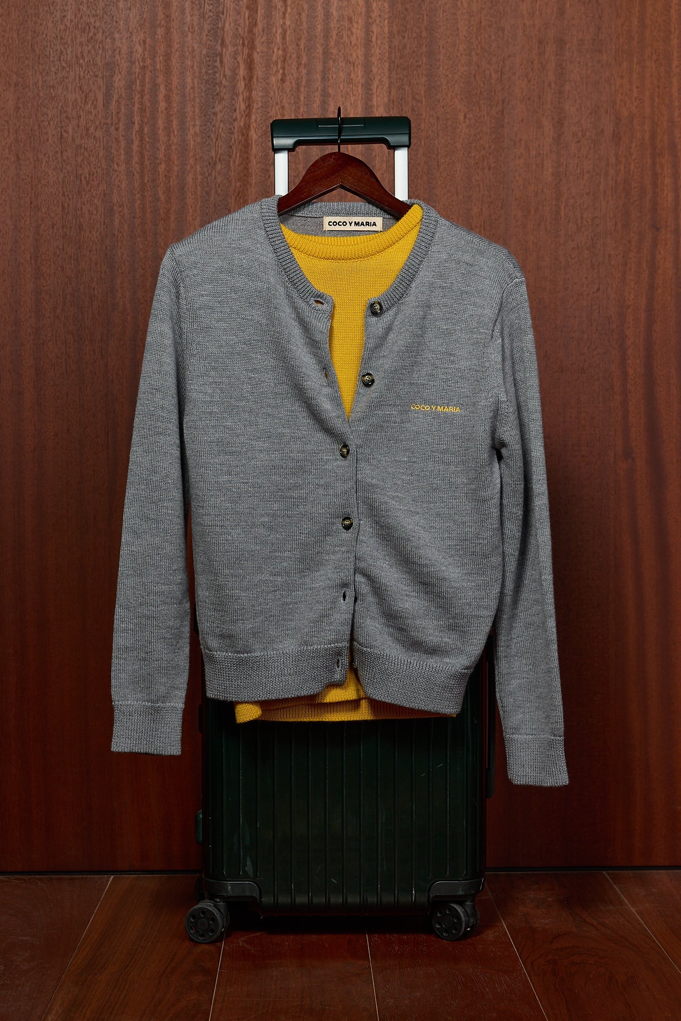 GILDA CARDIGAN GREY MELANGE YELLOW
