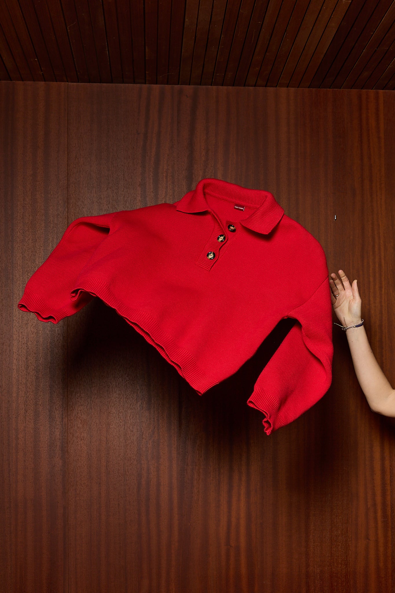COCO POLO KNIT RED